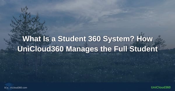 What Is a Student 360 System? How UniCloud360 Manages the Full Student Lifecycle | UniCloud360